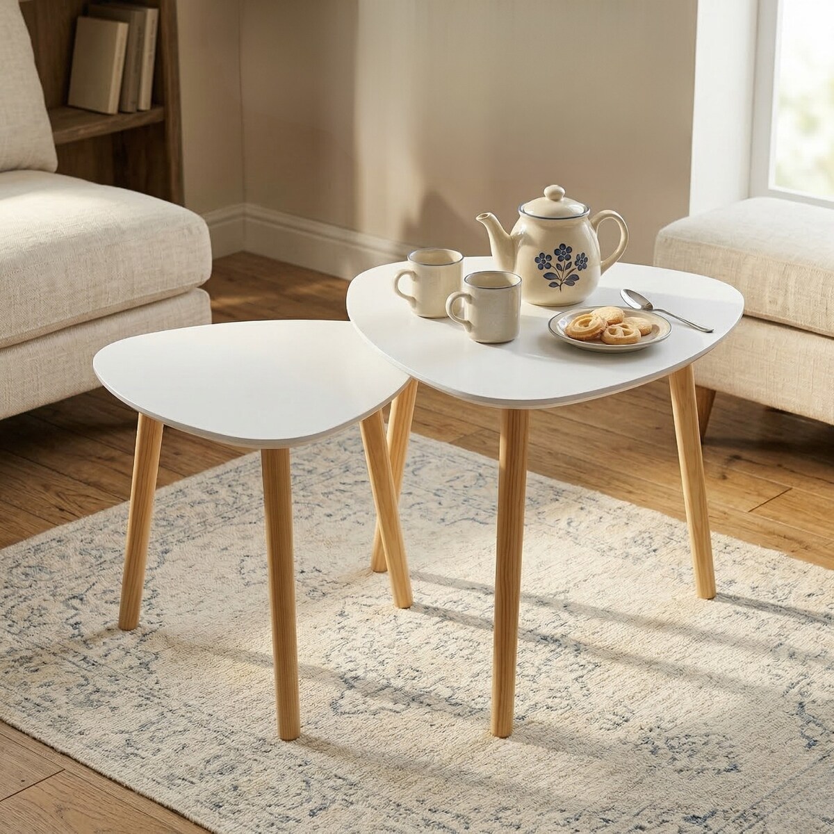 Zestaw 2 stolików kawowych BINI w różnych rozmiarach