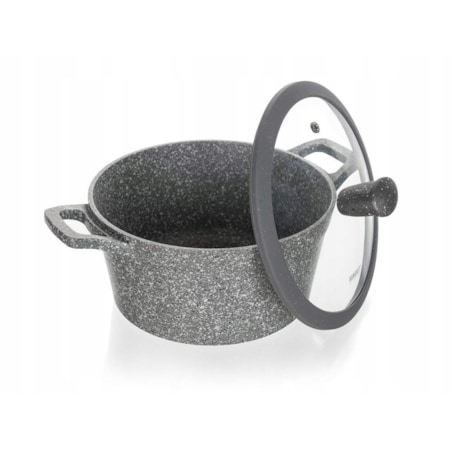 GARNEK GRANITE 20 cm do gotowania POKRYWKA 2,5 L jedzenia zupy obiadu