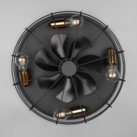 Loftowy wentylator TRONDHEIM R61095032 RL Light plafon druciany czarny