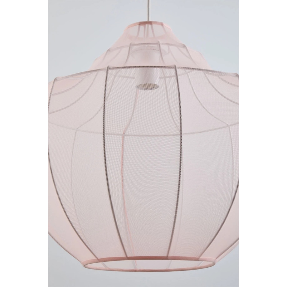 Lampa sufitowa z metalu i tkaniny pudrowa Adaya Ø45 cm