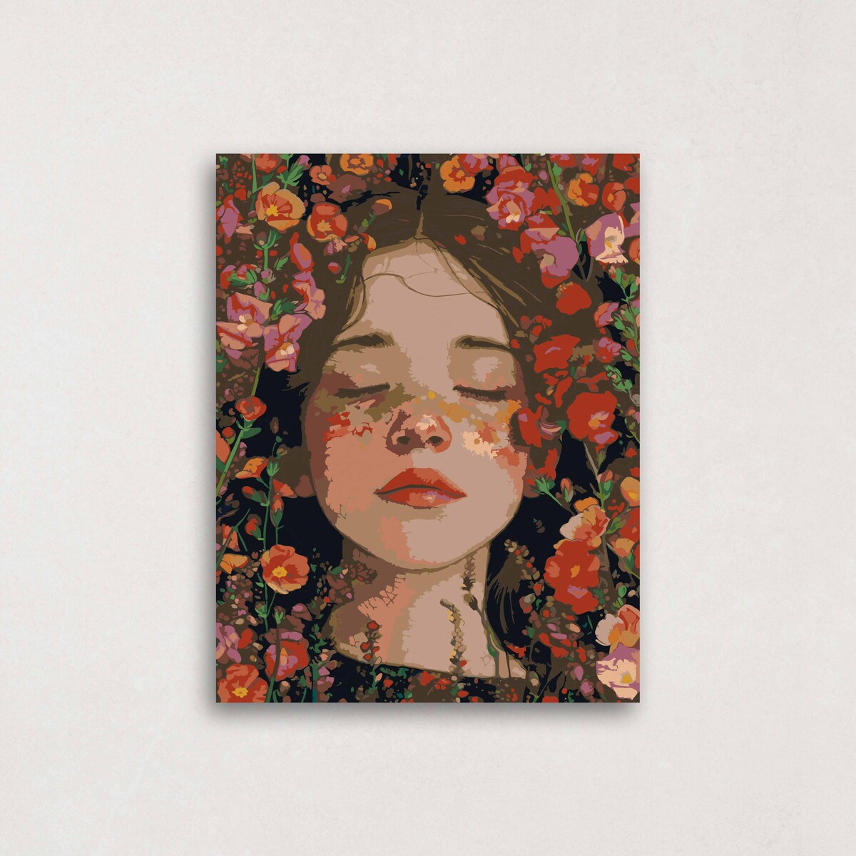 Malowanie po numerach, zestaw DIY – DZIEWCZYNKA Z PIEGAMI 40x50 cm- Produkt PL