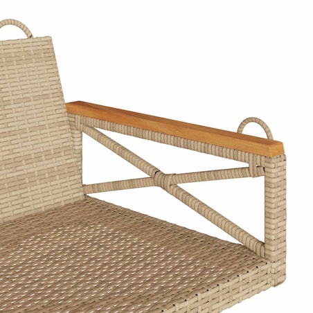 vidaXL Ławka bujana, beżowa, 109x62x40 cm, polirattan