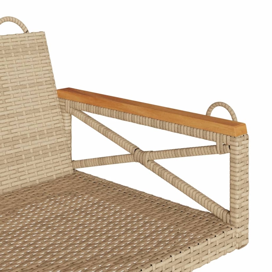vidaXL Ławka bujana, beżowa, 109x62x40 cm, polirattan