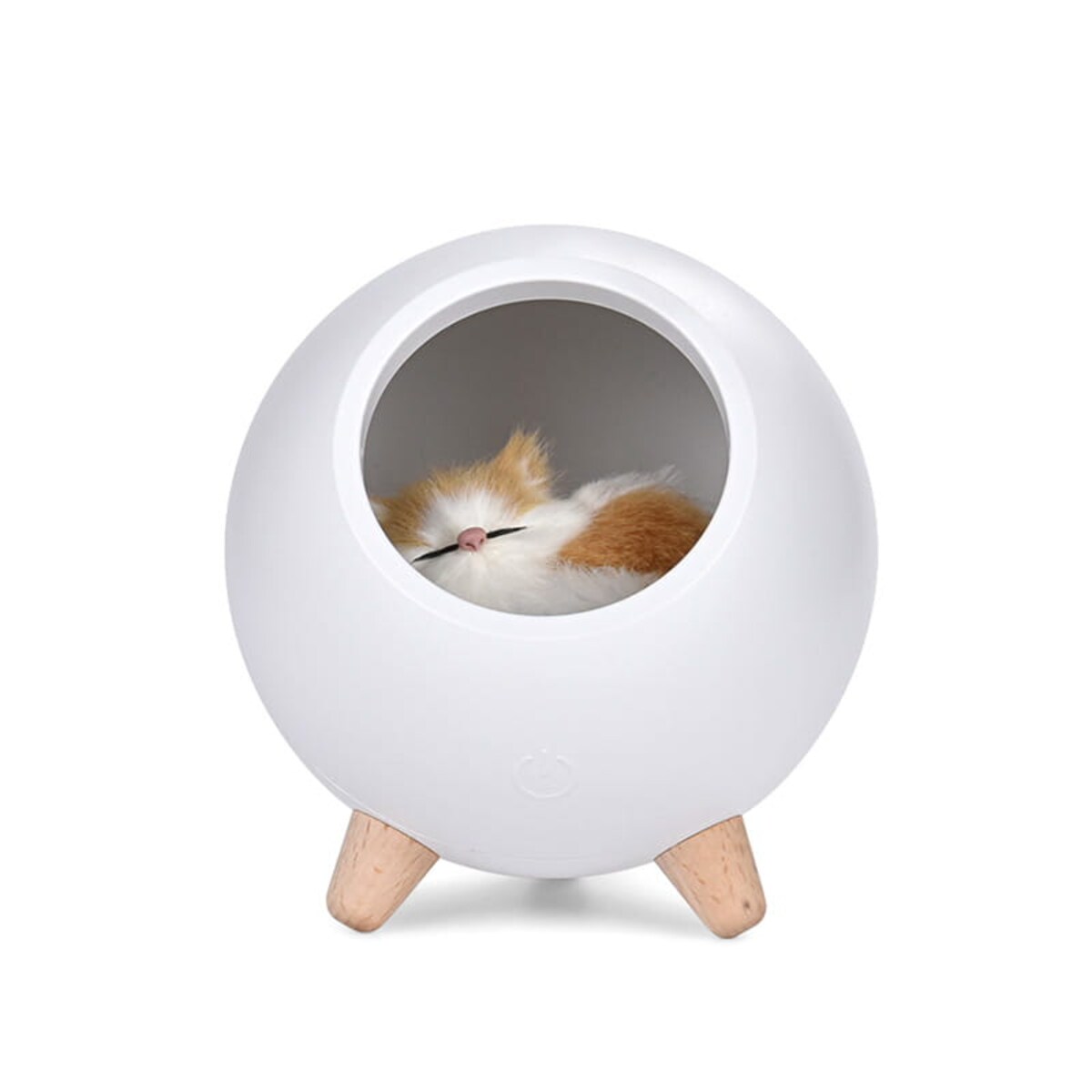 Lampka nocna dla dzieci z kotkiem - biała