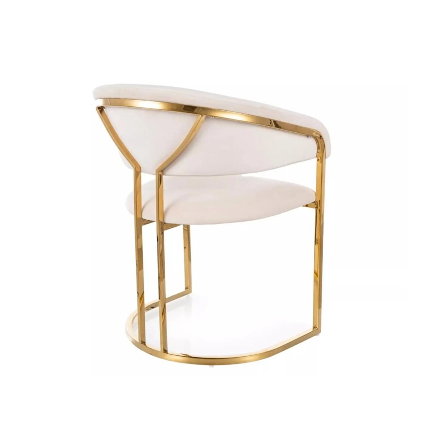 Krzesło tapicerowane TULIPE VELVET jasnobeżowe