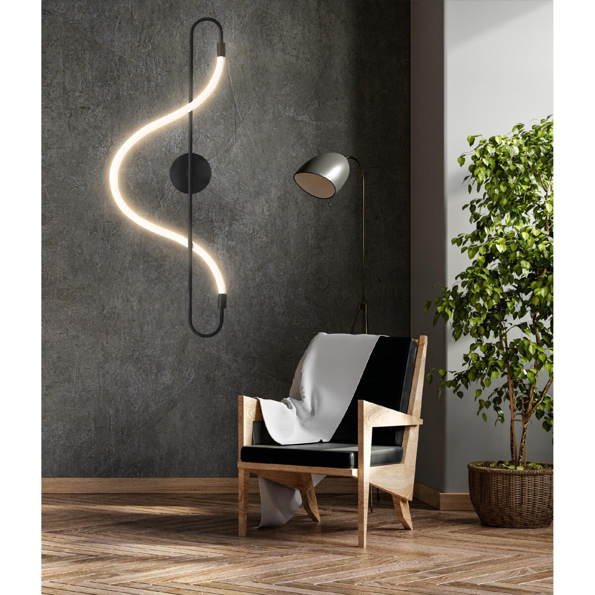 Kinkiet Lampa Ścienna Long Black Lina Led