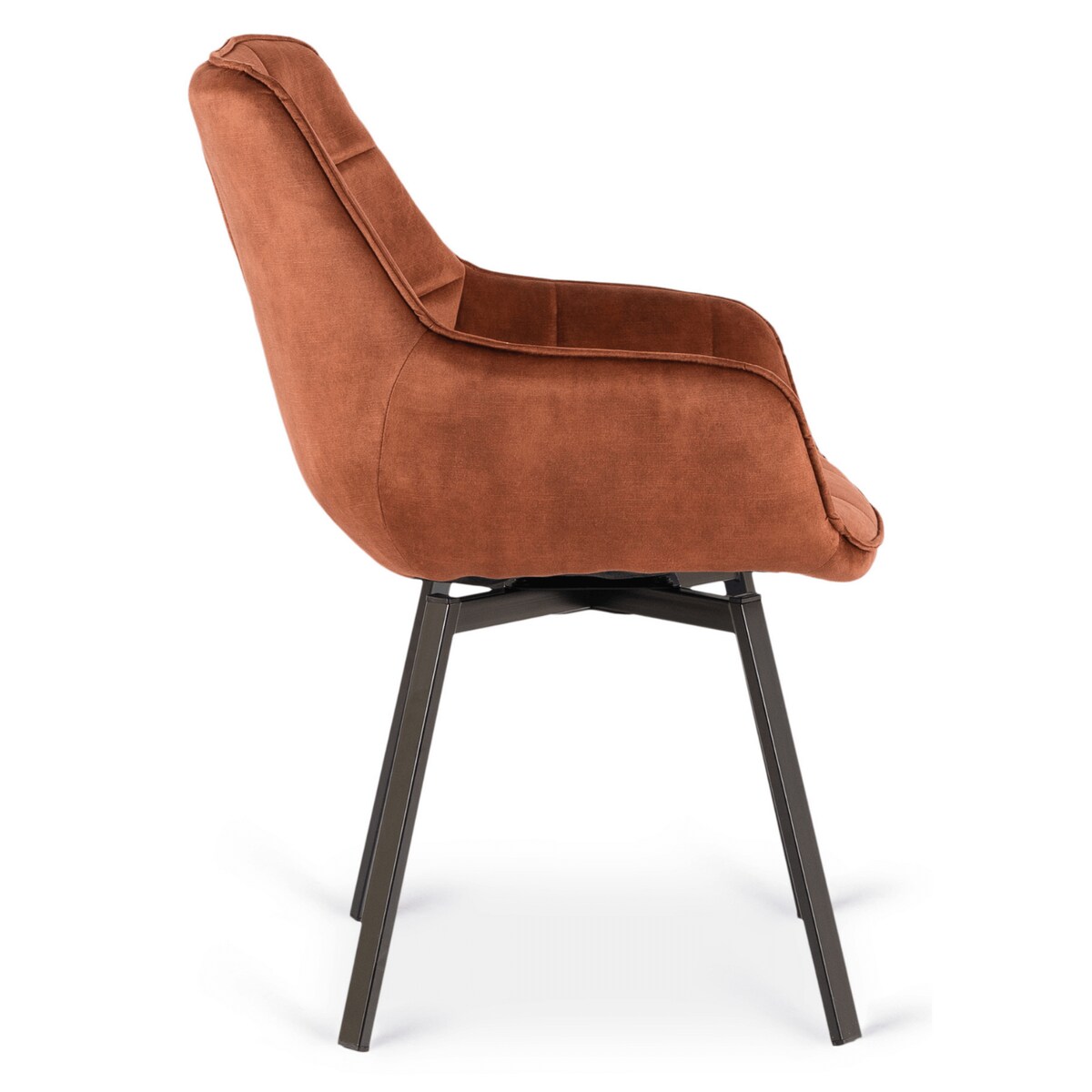 Krzesło Tapicerowane Obrotowe 360 Do Jadalni Kuchni Salonu Rude LUNA