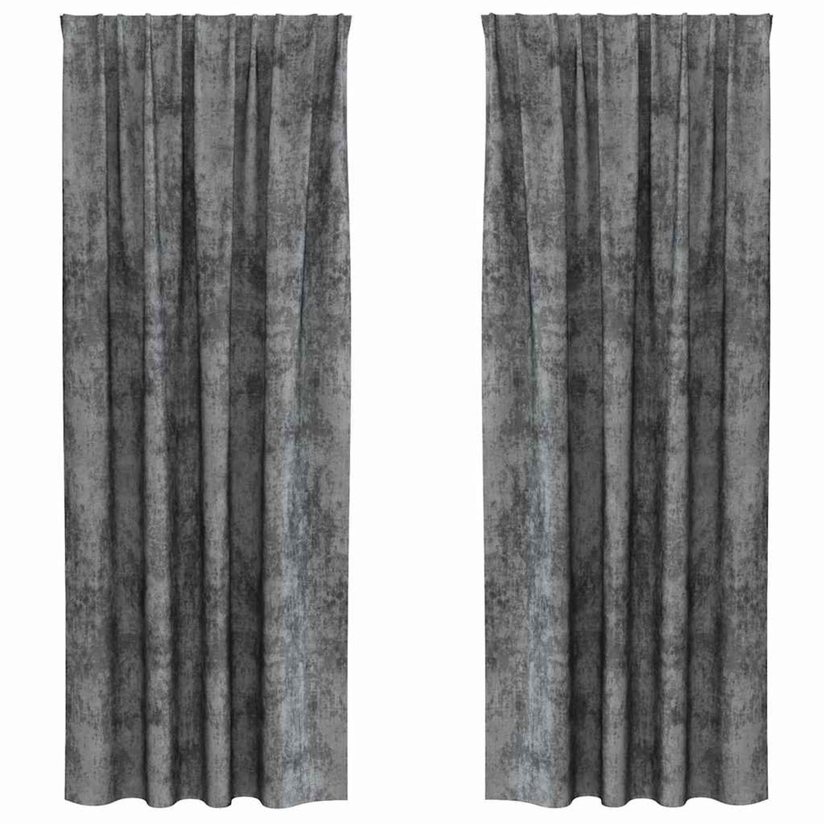 vidaXL Zasłona z zasłonami 2 pcs Szary 225 x 140 cm Aksamit