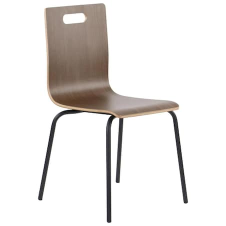Krzesło ze sklejki laminowanej WERDI A orzech/czarne