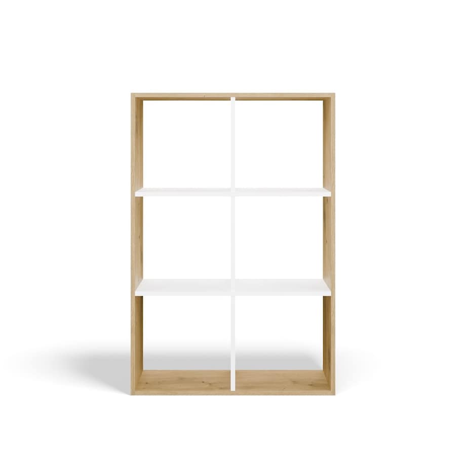 Regał Malax 2X3 Dąb Artisan Biały