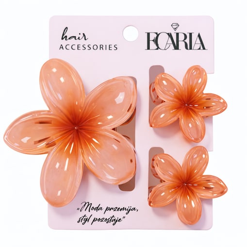 Zestaw spinek do włosów klamer 3w1, kwiat omre XL + 2 szt. mini spinek SP419