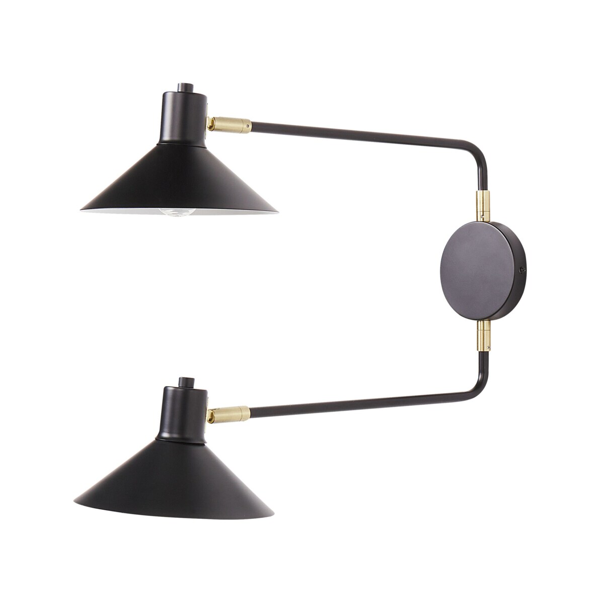 Lampa ścienna metalowa 2-punktowa czarna KADASSA