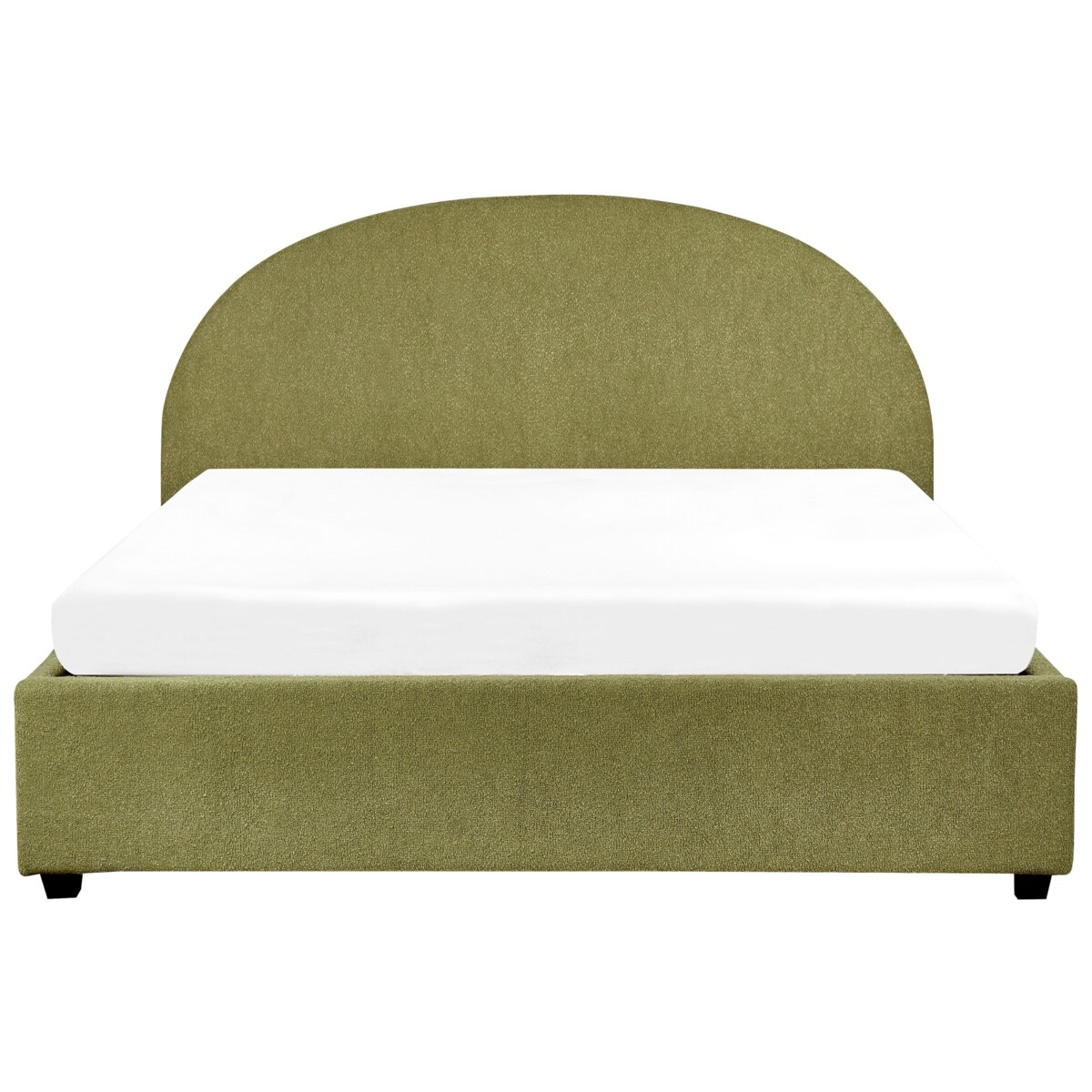 Łóżko z pojemnikiem boucle 160 x 200 cm zielone oliwkowe VAUCLUSE