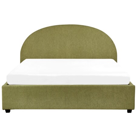 Łóżko z pojemnikiem boucle 160 x 200 cm zielone oliwkowe VAUCLUSE