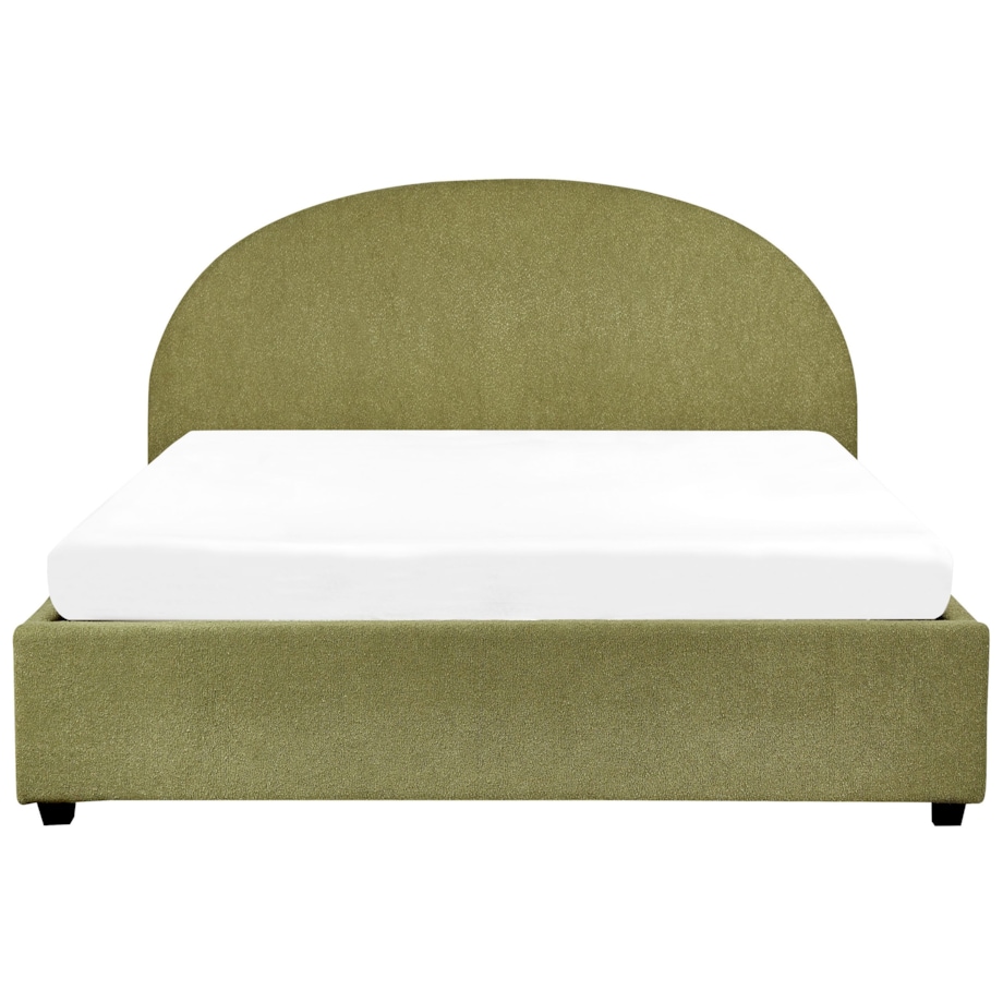 Łóżko z pojemnikiem boucle 160 x 200 cm zielone oliwkowe VAUCLUSE