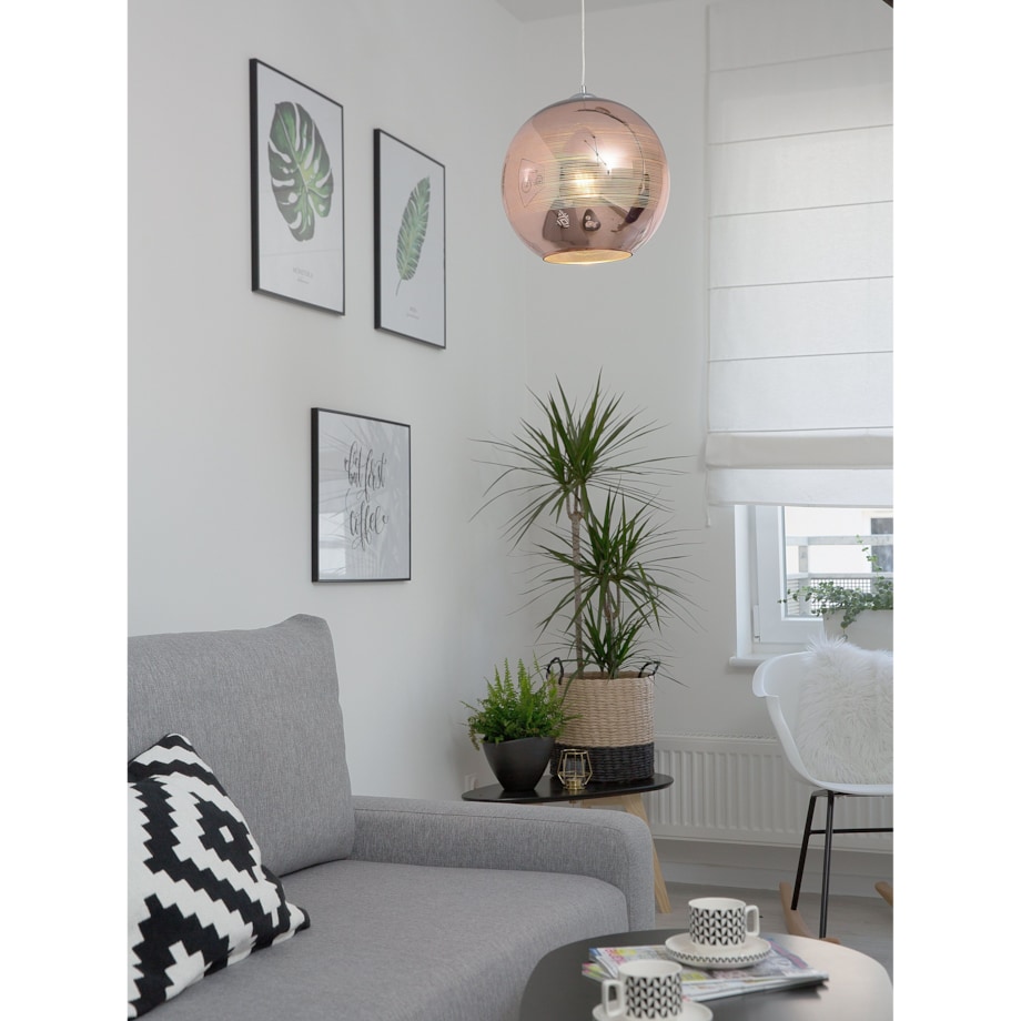 Lampa wisząca szklana miedziana ASARO