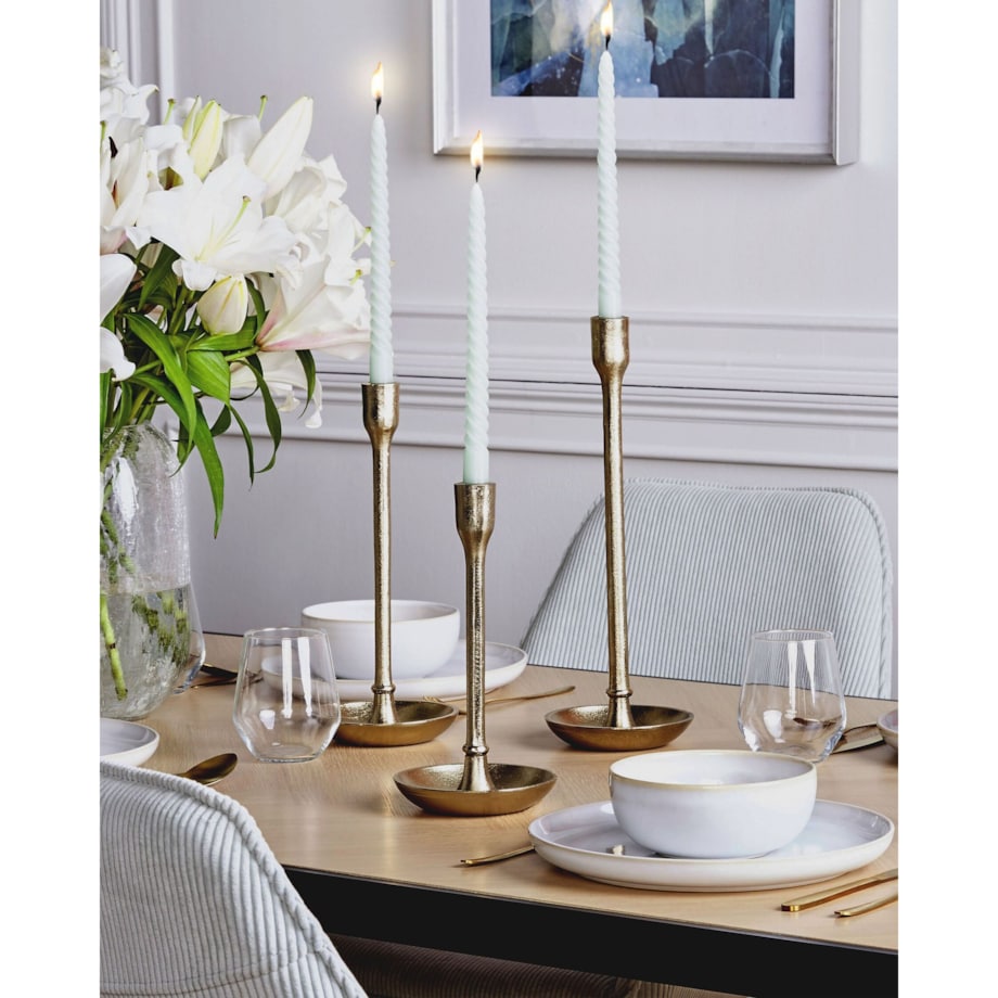 Zestaw 3 świeczników złoty LIWUNG