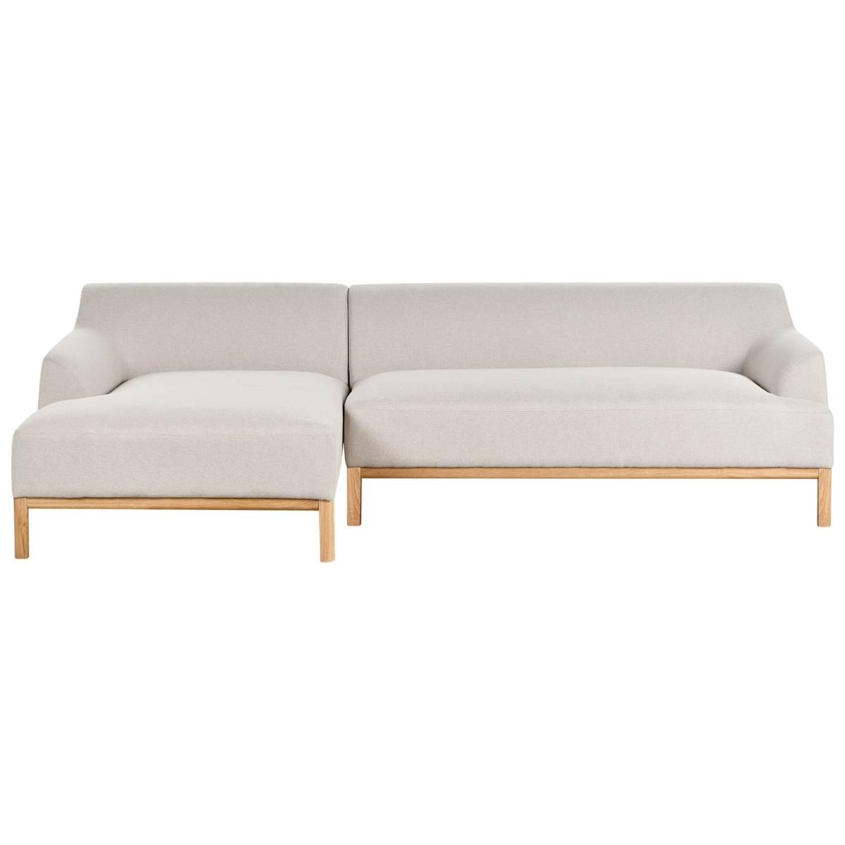 Sofa narożna prawostronna SOSJO Jasnobeżowy Tkanina