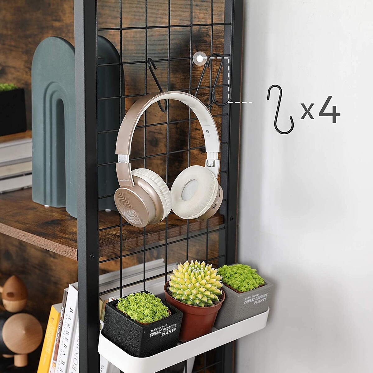 Regał Półka Na Książki 74X30X155 Cm Rustykalny Brąz, Czarny