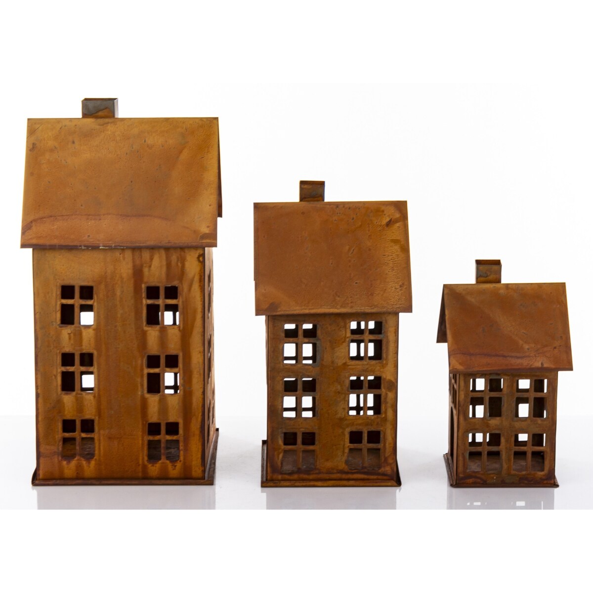 Domek metalowy 3 szt. 38,5x18,5x19,5 cm BAGNOLE rdzawy