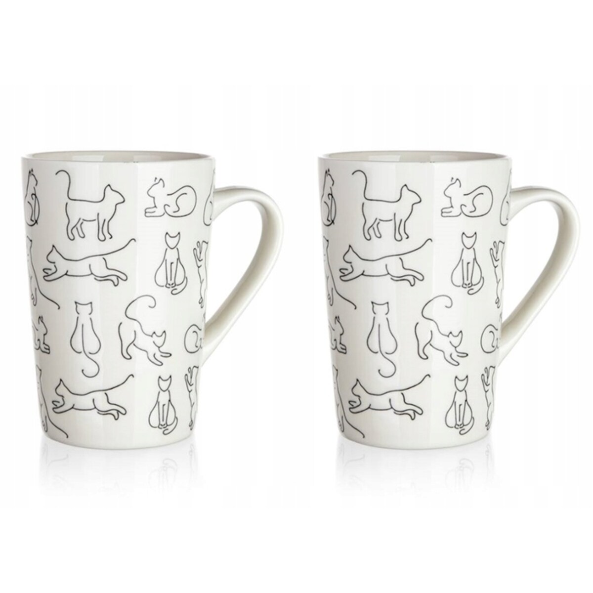 2x KUBEK WYSOKI w koty CERAMIKA 450 ml na herbatę kawę DEKORACYJNY upominek