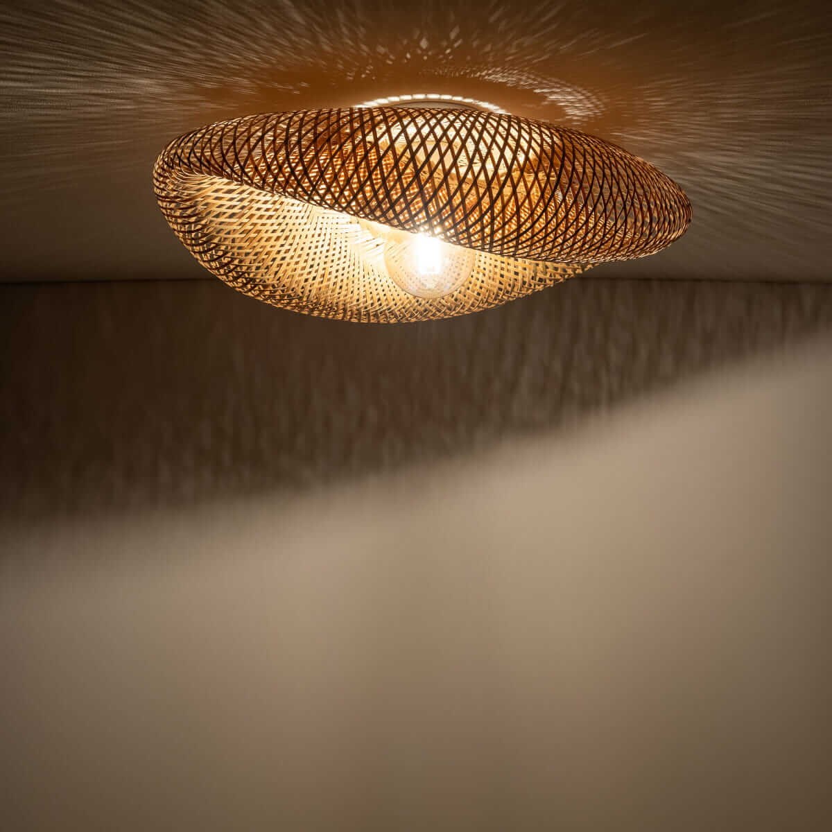 Bambusowy plafon Havana 11171 Nowodvorski japandi klatka siatka drewniany biały