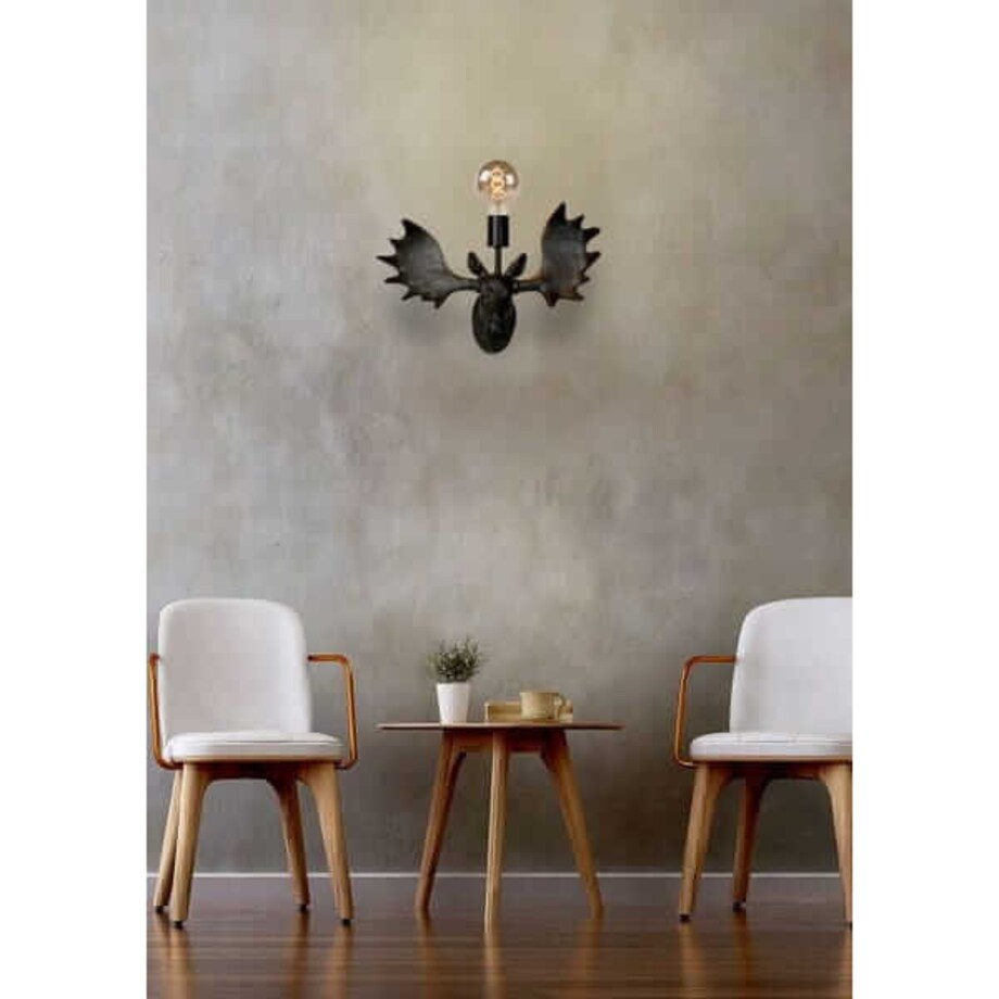 LAMPA ścienna EXTRAVAGANZA MOOSE 47209/01/30 Lucide designerska OPRAWA kinkiet łoś dekoracyjny czarny