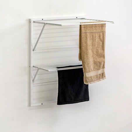 ARREDAMENTI KEVIN Naścienna suszarka na pranie - 64 x 67 cm, Biały