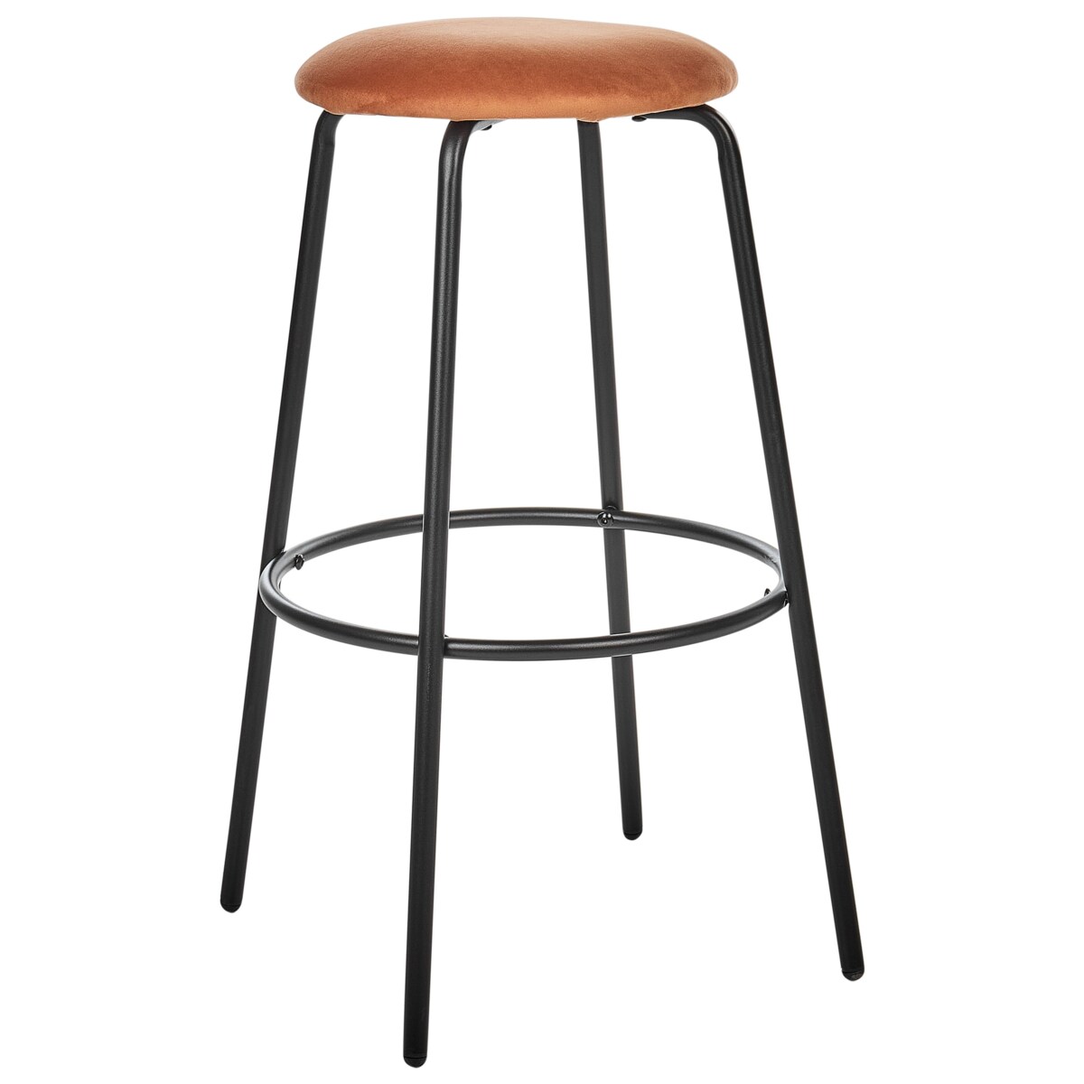 Zestaw 2 stołków barowych welurowy pomarańczowy MORTON