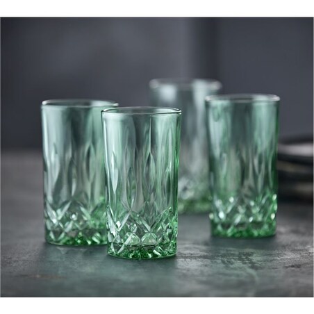 Wysokie szklanki Sorrento 380 ml zielone 4 sztuki 31481