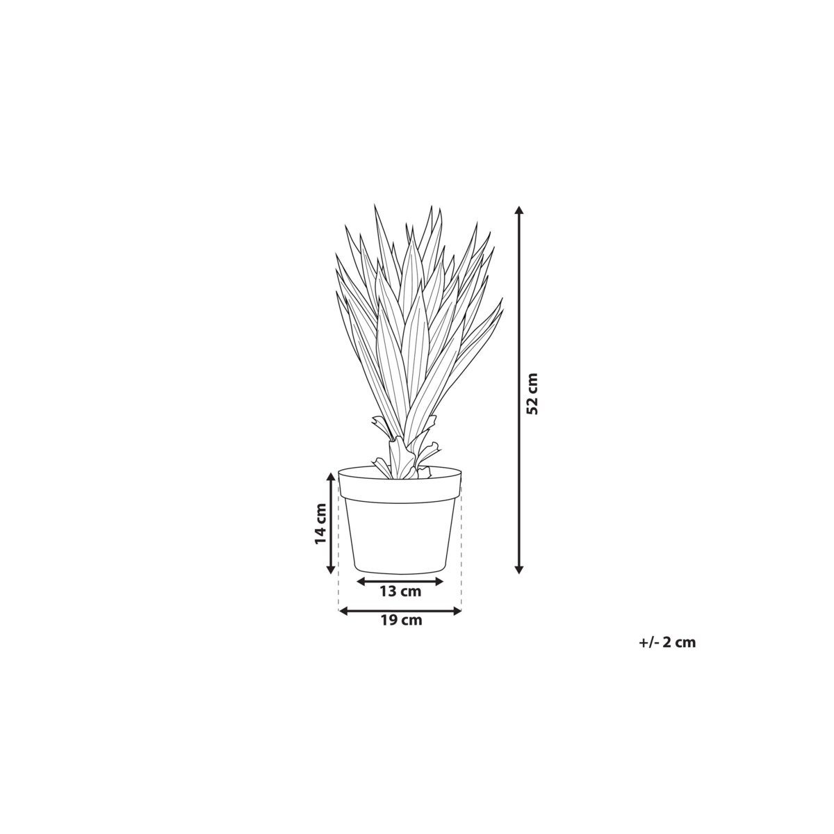 Sztuczna roślina doniczkowa 52 cm YUCCA