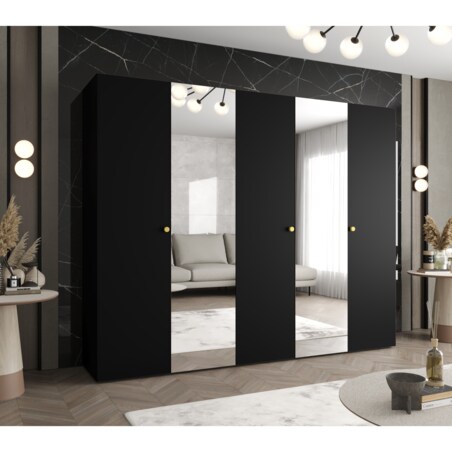 Szafa uchylna otwierana PARMA 2 250 wys. 202 cm Czarny + u. Złoty