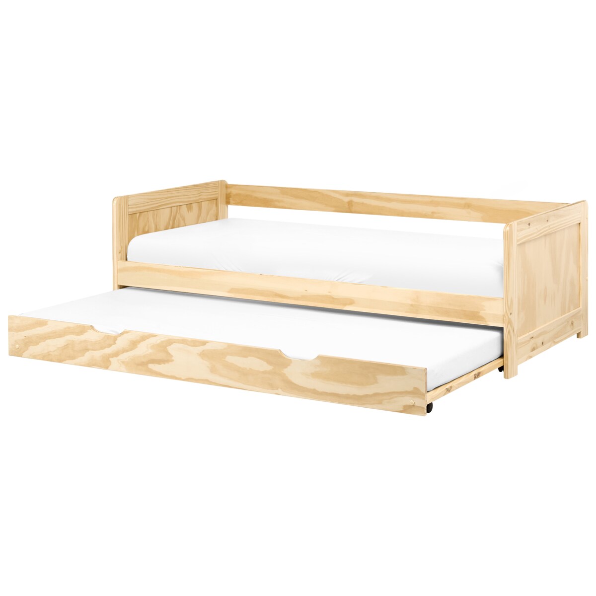 Łóżko wysuwane Drewno sosnowe GRAVELINES 90 x 200 cm Jasnobrązowy