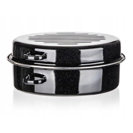 BRYTFANNA owalna emaliowana 38 cm pokrywa duża na pieczenie mięso święta