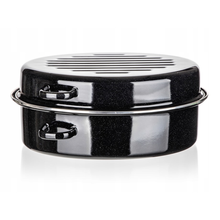 BRYTFANNA owalna emaliowana 38 cm pokrywa duża na pieczenie mięso święta