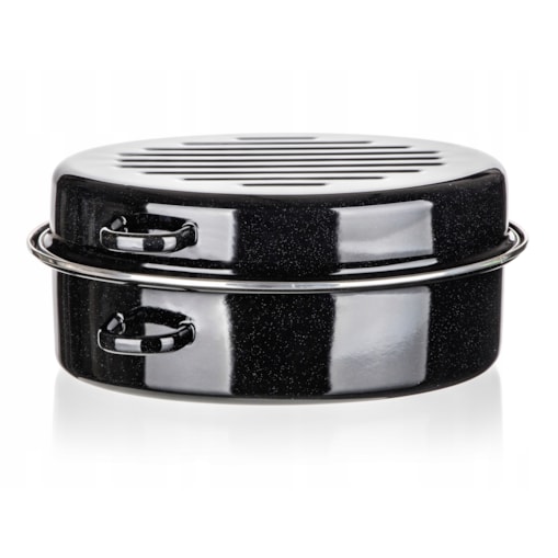 BRYTFANNA owalna emaliowana 38 cm pokrywa duża na pieczenie mięso święta