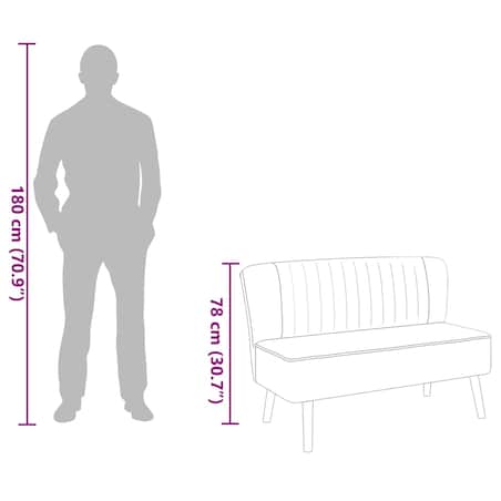 vidaXL Sofa 117x55,5x77 cm, żółty materiał