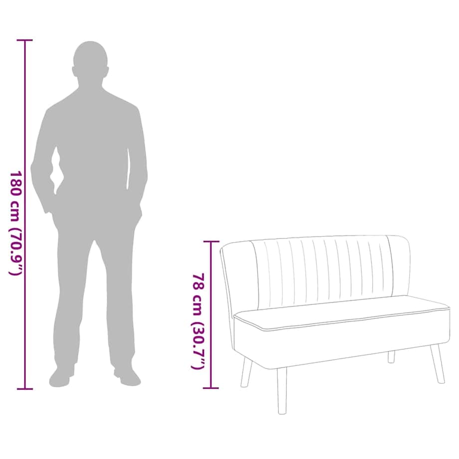 vidaXL Sofa 117x55,5x77 cm, żółty materiał