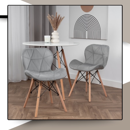 Krzesło Tapicerowane Welurowe Do Jadalni Salonu Pikowane Skandynawskie