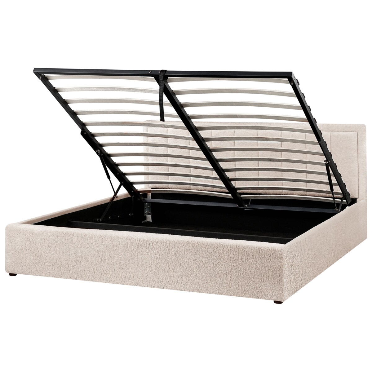 Łóżko z pojemnikiem MONTLAUR 180 x 200 cm Boucle Beżowy