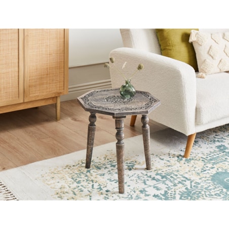 Stolik pomocniczy drewno mango ciemne WANDILO