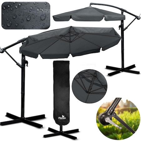 Parasol ogrodowy z wysięgnikiem pokrowiec 8 segmentów ø 350cm Plonos