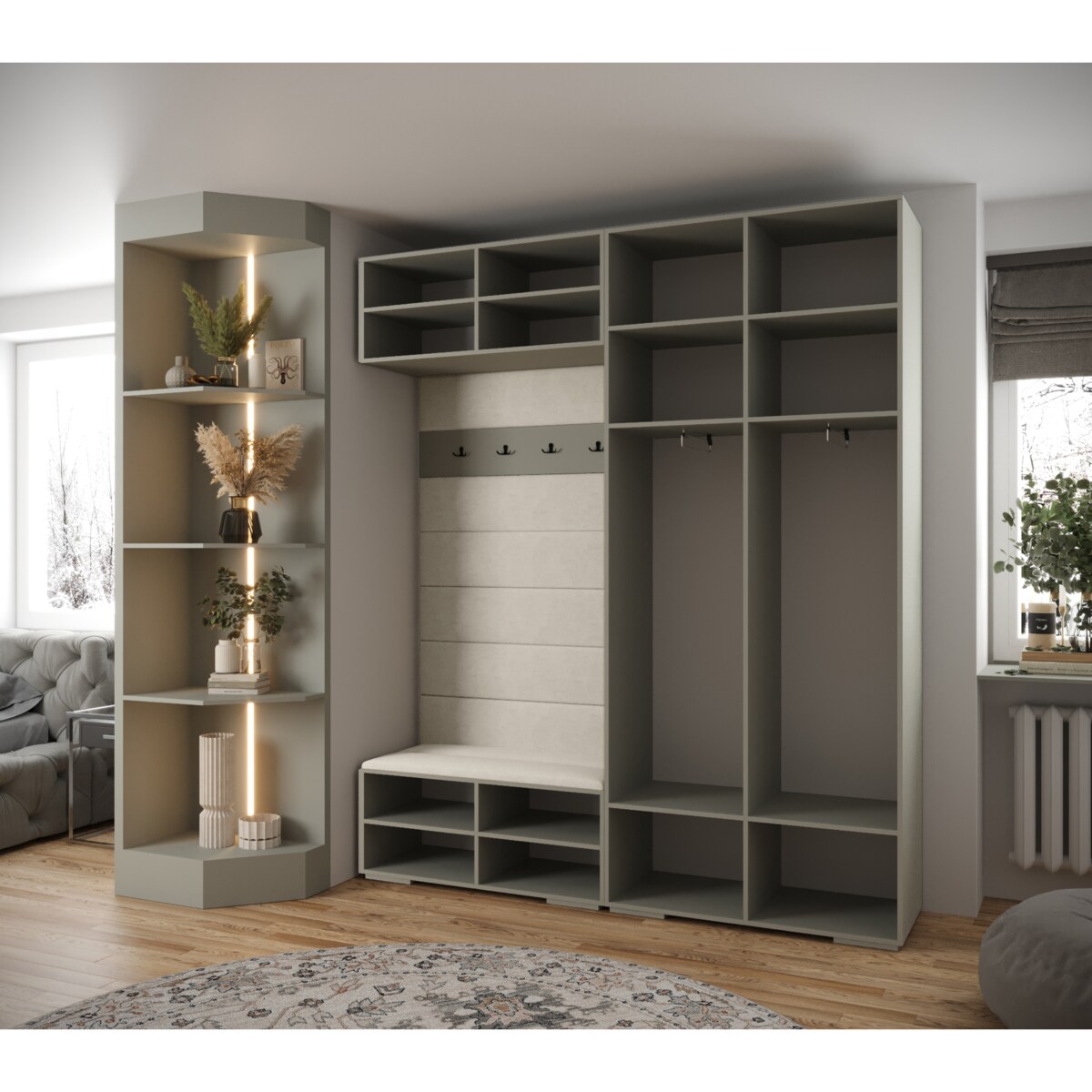 Garderoba do przedpokoju INOVA 4 Z18 kaszmir+złoty+manila16