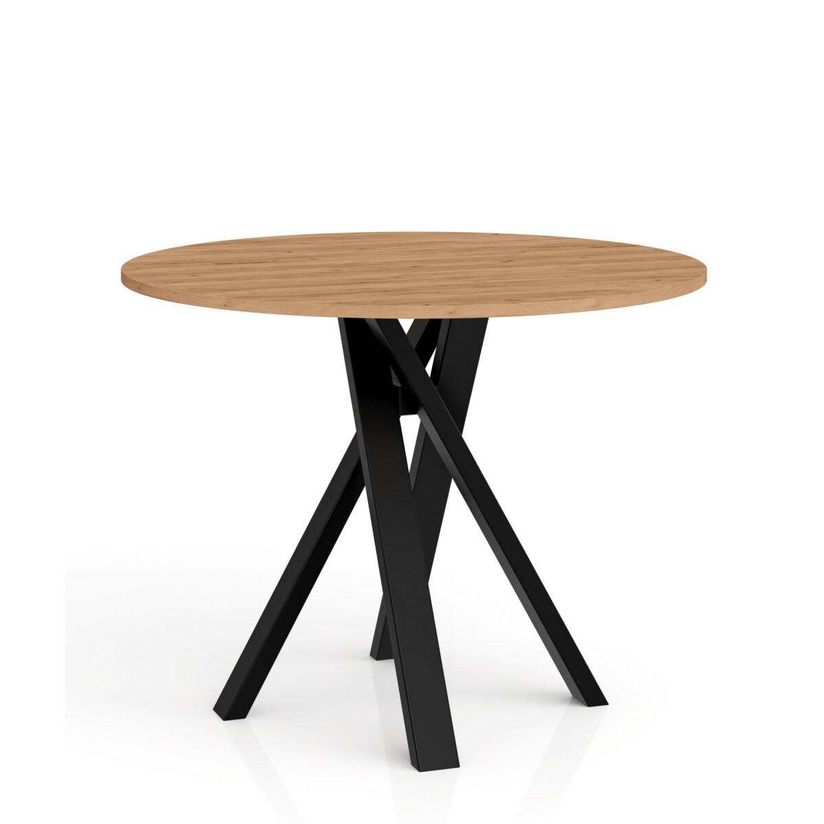 Okrągły stół IGO na matealowej podstawie średnica blatu 100cm- craft złoty