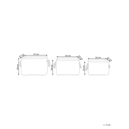 Zestaw 3 koszy tekstylnych czarno-biały DARQAB