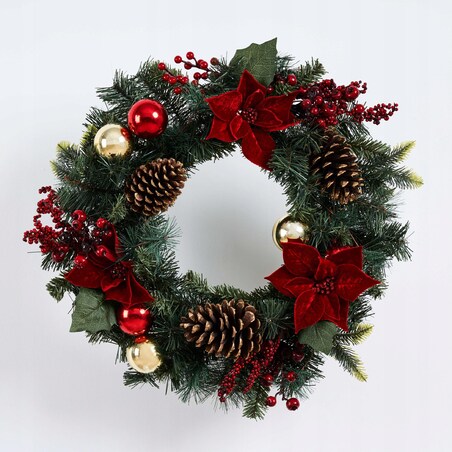 ŚWIĄTECZNY WIANEK SZTUCZNY dekoracja na stół drzwi DUŻY ŁADNY staranny