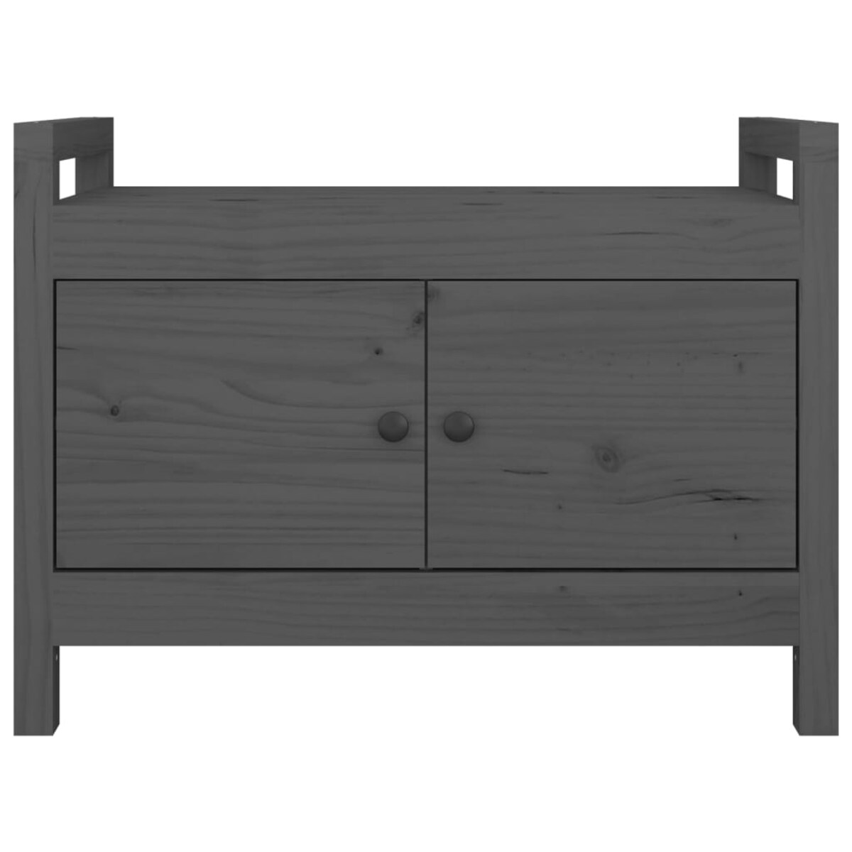 vidaXL Ławka do przedpokoju, szary, 80x40x60 cm, lite drewno sosnowe