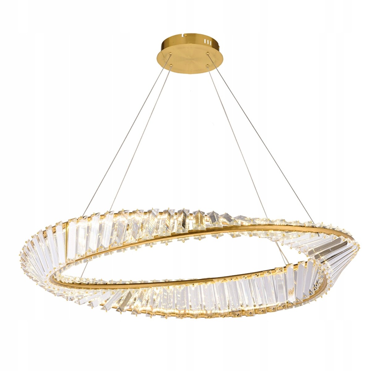Lampa Sufitowa Kryształowa Glamour Złota Gold