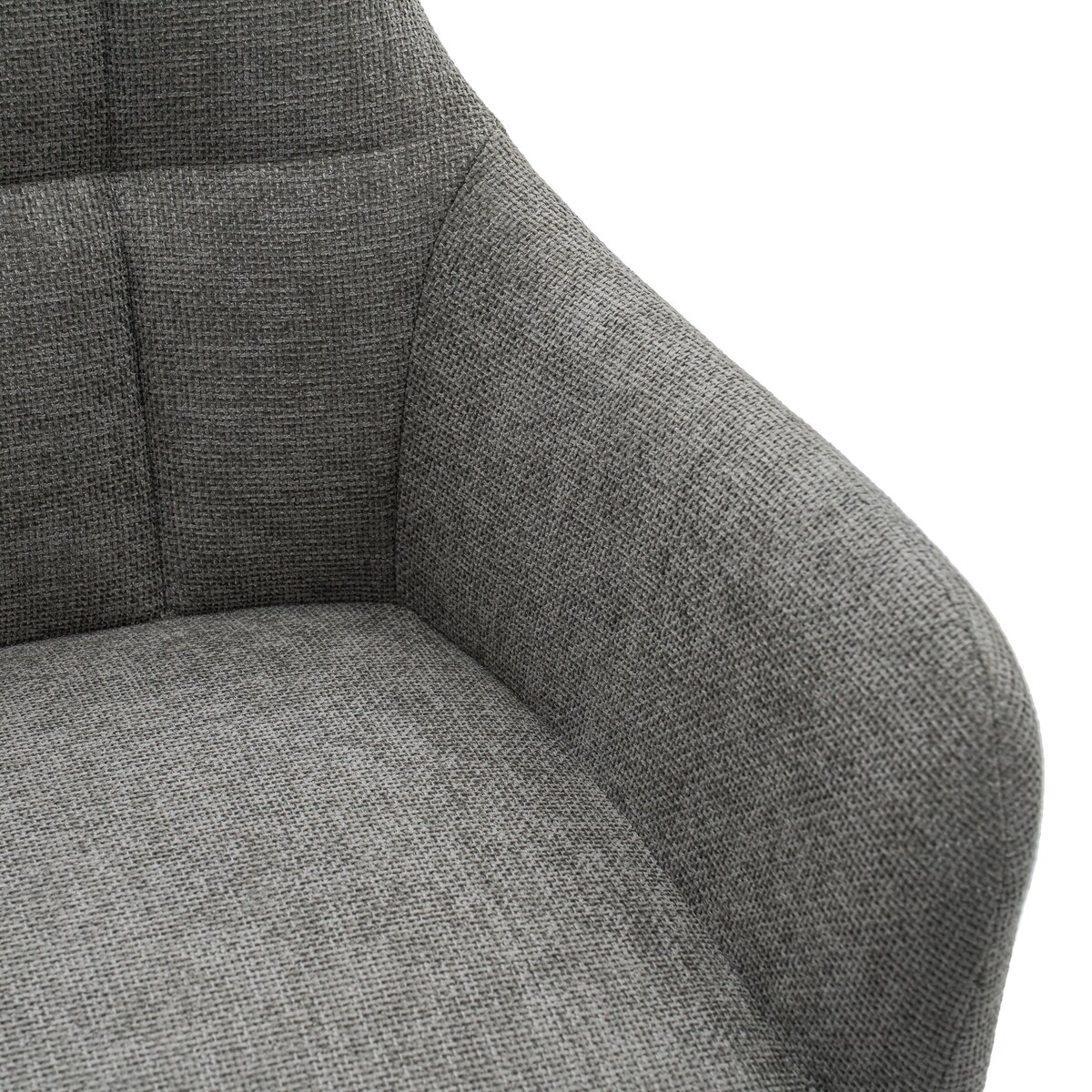 Krzesło tapicerowane obrotowe szenilowe do salonu LUGANO szare