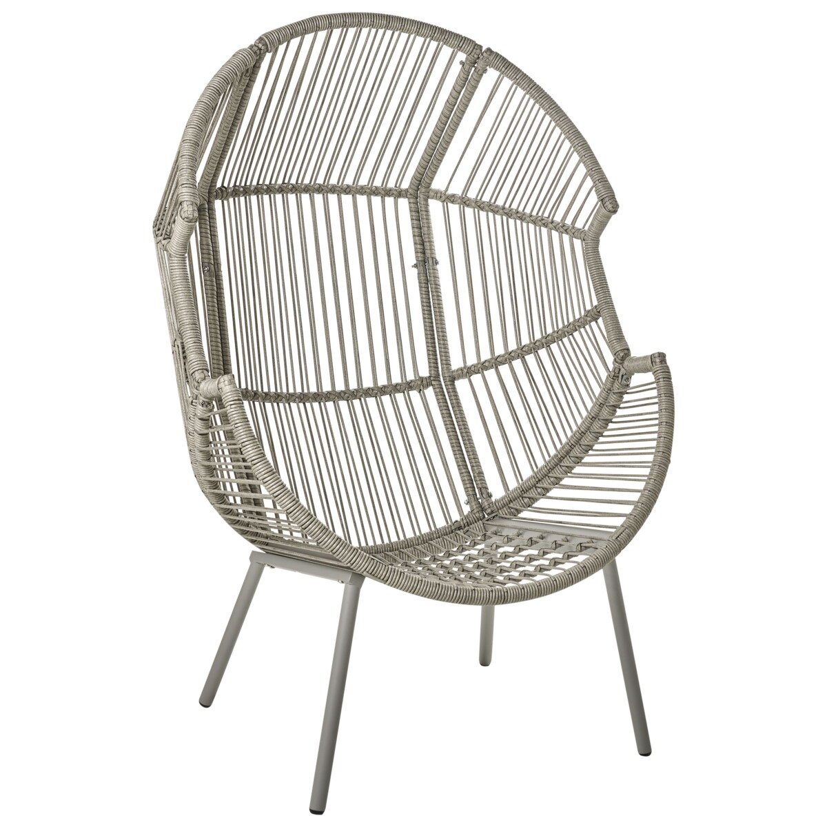 Fotel ogrodowy technorattan z podnóżkiem szary MURANO